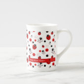 Tasse En Porcelaine Simple Motif Ladybug rouge, noir et blanc (Droite)
