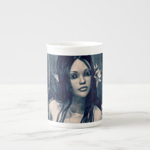 Tasse En Porcelaine Sirène Vintage Photo Ancienne Fantaisie Artistique