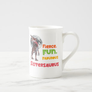 Tasse En Porcelaine Sistersaurus Équipe de dinosaures sœurs appariées