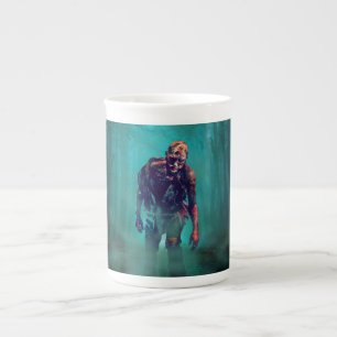 Tasse En Porcelaine SlipperyJoe figure de zombie terrifiante isolée om