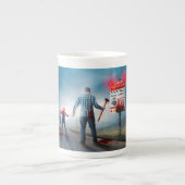 Tasse En Porcelaine SlipperyJoe's heureux Halloween yeux brillants zom (Devant)
