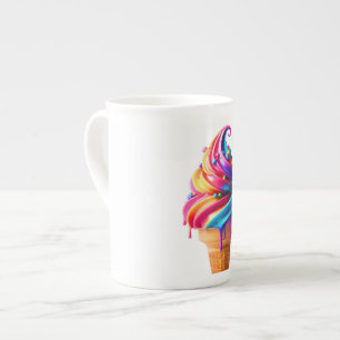 Tasse En Porcelaine SlipperyJoe's vibrante crème glacée cone classique