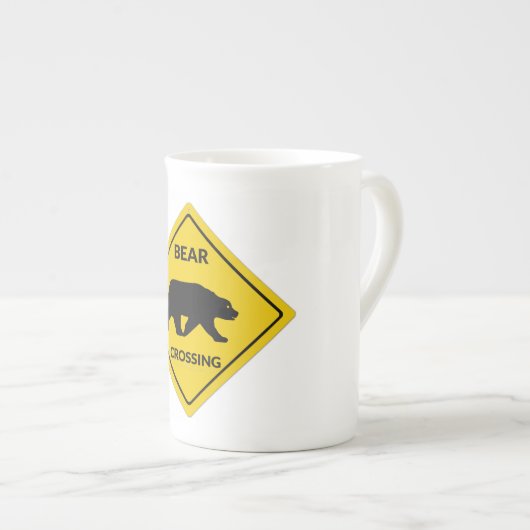 Tasse En Porcelaine SlipperySignal de passage de l'ours de Joe silhoue (Devant droit)