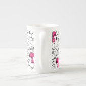 Tasse En Porcelaine Snoopy Black & Magenta Motif (Dos)