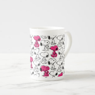 Tasse En Porcelaine Snoopy Black & Magenta Motif