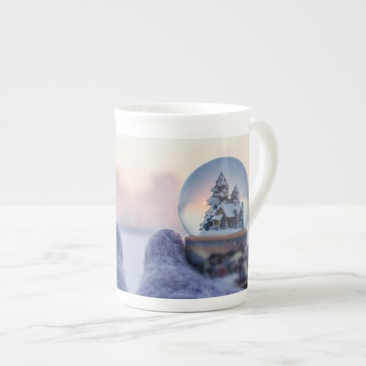 Tasse En Porcelaine Snowball Noël arbre hiver neige neige (Devant droit)