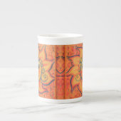 Tasse En Porcelaine Soleil souriant, Art Imaginaire Fairytale, Jaune o (Devant)