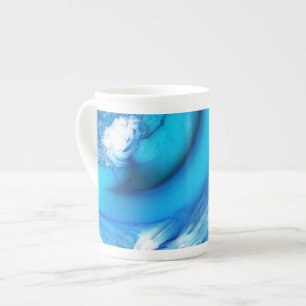 Tasse En Porcelaine Solstice d'hiver bleu Abstrait