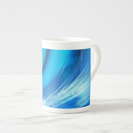 Tasse En Porcelaine Solstice d'hiver bleu Abstrait (Devant droit)