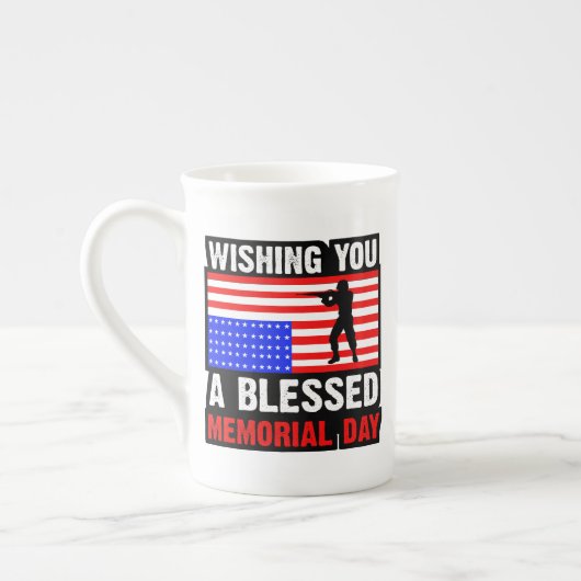 Tasse En Porcelaine Souhaitez-Vous Un Blessed Memorial Day-62237 (Gauche)