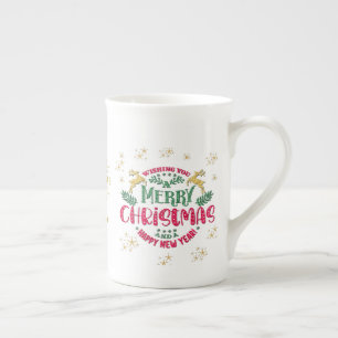 Tasse En Porcelaine Souhaitez-vous un joyeux Noël et une bonne année