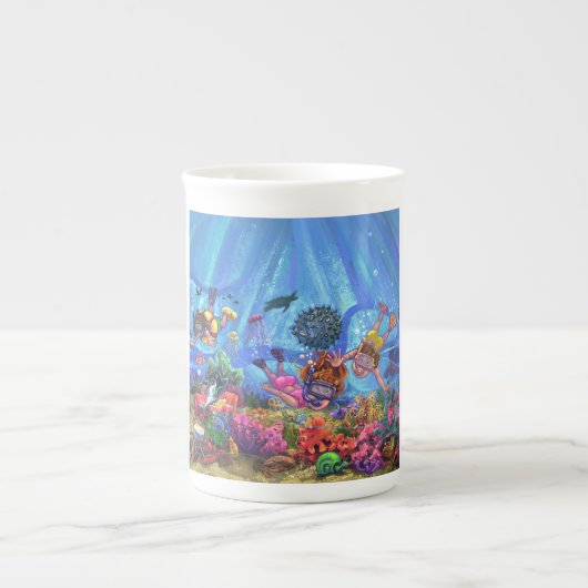 Tasse En Porcelaine Sous la mer (Devant)