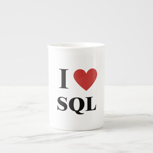 Tasse En Porcelaine SQL coeur (Devant)
