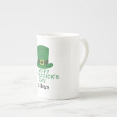 Tasse En Porcelaine St. Patrick's Day casquette vert irlandais Shamroc (Devant droit)