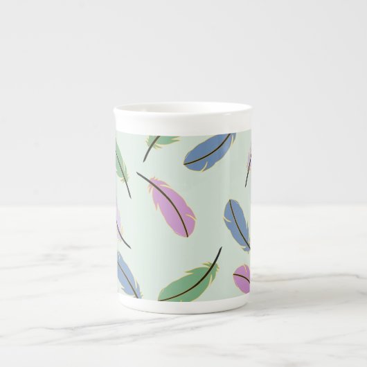 Tasse En Porcelaine Stylish Pastel Feathers Pattern (Devant)