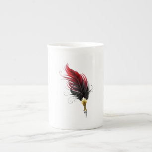 Tasse En Porcelaine Stylo rouge en plumes avec nib or