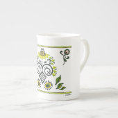 Tasse En Porcelaine Sunflower Folk Motif (Devant droit)