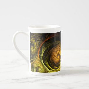 Tasse En Porcelaine Sunrise Floral Red Abstrait Art