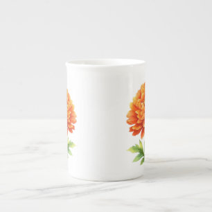 Tasse En Porcelaine Superbe fleur orange groovy.