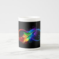Symbole d'infini avec plume arc-en-ciel
