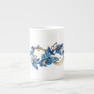 Tasse En Porcelaine Symbole infini de papillons Morpho bleus
