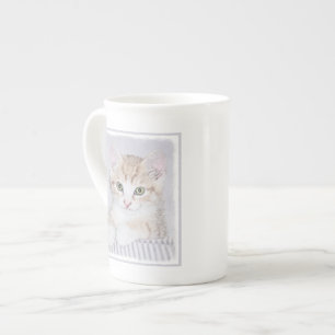 Tasse En Porcelaine Tabby Orange Kitten Peinture - Art Chat original