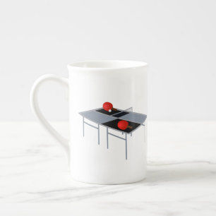Tasse En Porcelaine Table De Ping Pong Avec Chauves-Bateaux Et Boule,