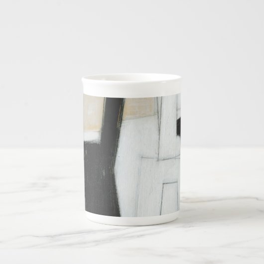 Tasse En Porcelaine Tableau noir et blanc Abstrait (Devant)