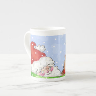 Tasse En Porcelaine Tasse de porcelaine père Noël et Rudolf
