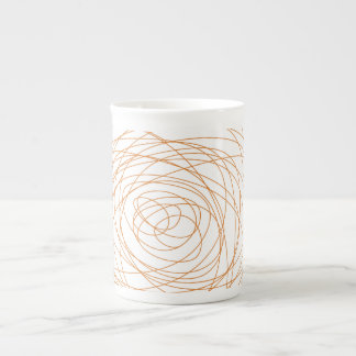 Tasse En Porcelaine Tasse de porcelaine tendre - griffonnage orange