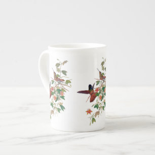 Tasse En Porcelaine Tasse de thé de porcelaine tendre de colibris