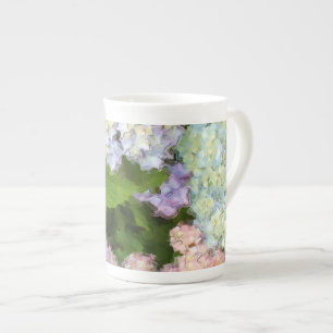Tasse En Porcelaine Tasse de thé de porcelaine tendre d'hortensias