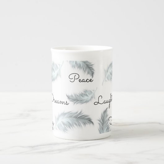 Tasse En Porcelaine Tasse inspirée de porcelaine tendre de plume (Devant)