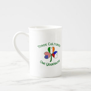 Tasse En Porcelaine Tchèque Irlande États-Unis Trèfle Drapeau Personna