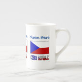 Tasse En Porcelaine Tchéquie Drapeau bleu Personnalisation (Droite)