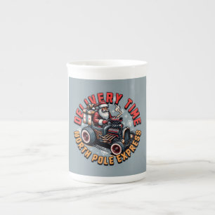 Tasse En Porcelaine Temps de livraison Père Noël Noël Hot Rod