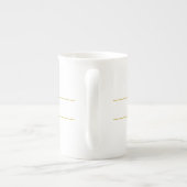 Tasse En Porcelaine Texte personnalisable simple et élégant | Or et bl (Dos)