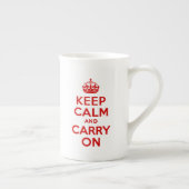 Tasse En Porcelaine Texte rouge Gardez le calme et continuez (Droite)