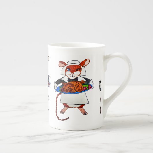 TASSE EN PORCELAINE THANKSGIVING MOUSE PILGRIM (Droite)