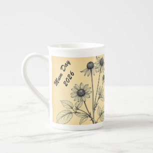 Tasse En Porcelaine Thé aux herbes botanique minimaliste vintage