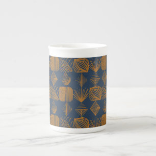 Tasse En Porcelaine Tissu Tribal des Caraïbes audacieux : bleu marine,