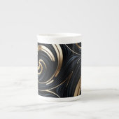 Tasse En Porcelaine tourbillons noir et or (Devant)