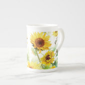 Tasse En Porcelaine Tournesol aquarelle (Devant droit)