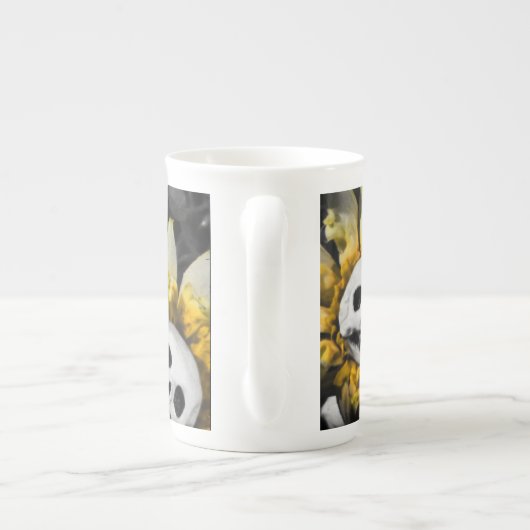 Tasse En Porcelaine Tournesol crâne - Thé de sang et String rouge (Dos)
