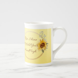 Tasse En Porcelaine Tournesol - Levez, Brille et Maintenez votre tête 