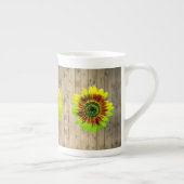 Tasse En Porcelaine Tournesol sur bois rustique (Droite)