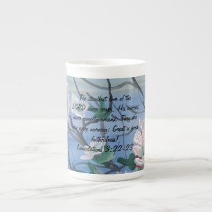 Tasse En Porcelaine Travail d'art original Écriture