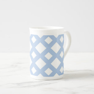 Tasse En Porcelaine Trellis bleu-clair sur le blanc