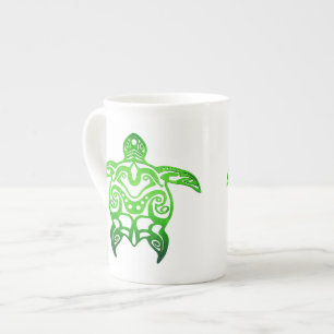 Tasse En Porcelaine Tribal de la tortue verte
