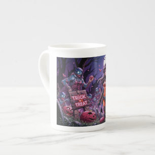 Tasse En Porcelaine Trick ou traiter Halloween Zombies distribuer le c